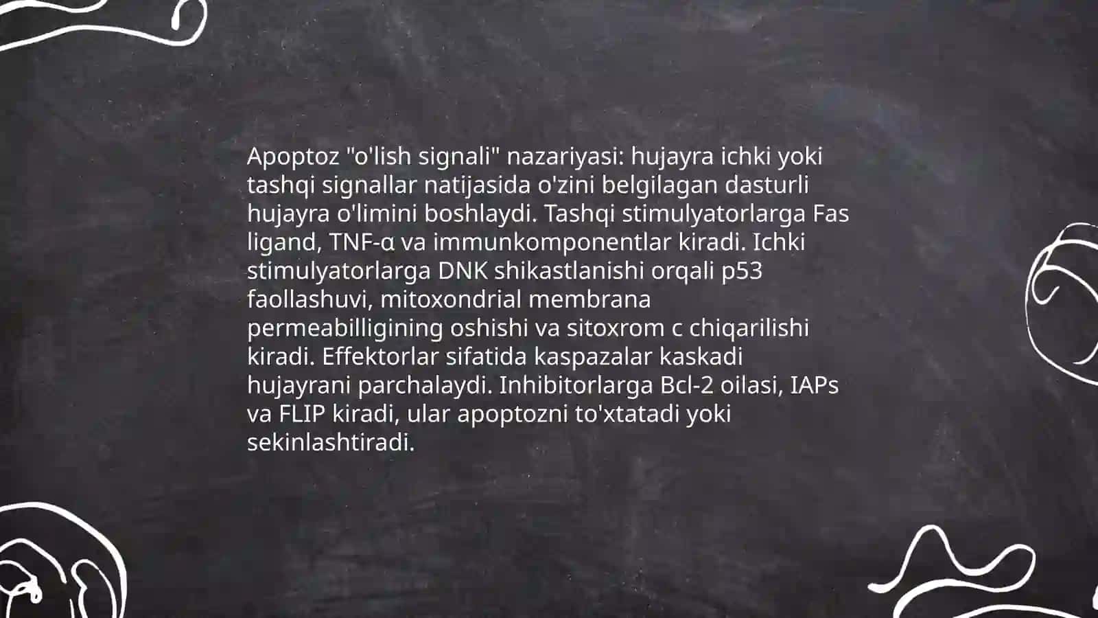 Apoptoz "o'lish signali" ekanligi to'g'risida 3
