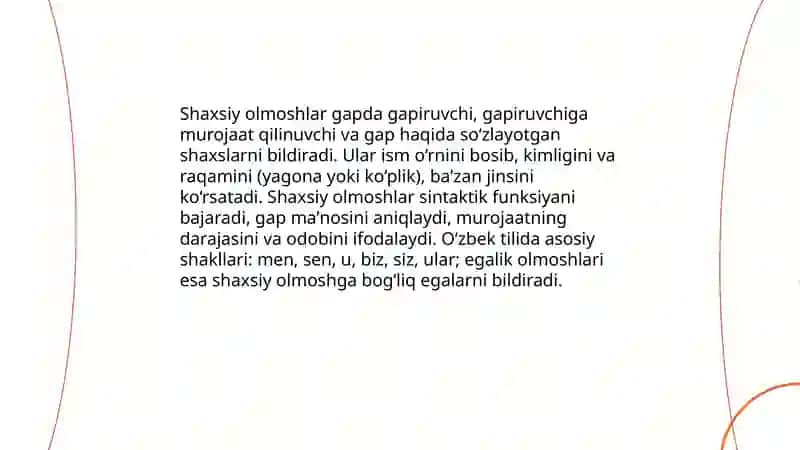 Olmoshlarning ma'no turlari 3