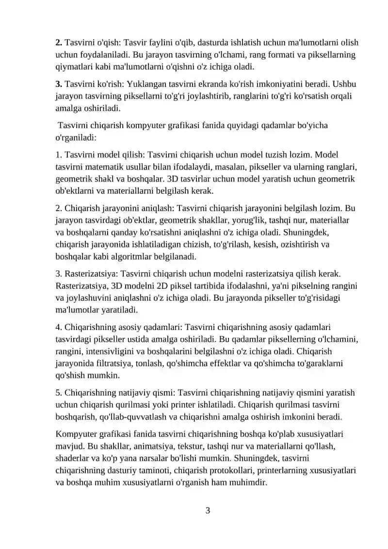 Tasvirni kiritish va chiqarish funksiyalari 3