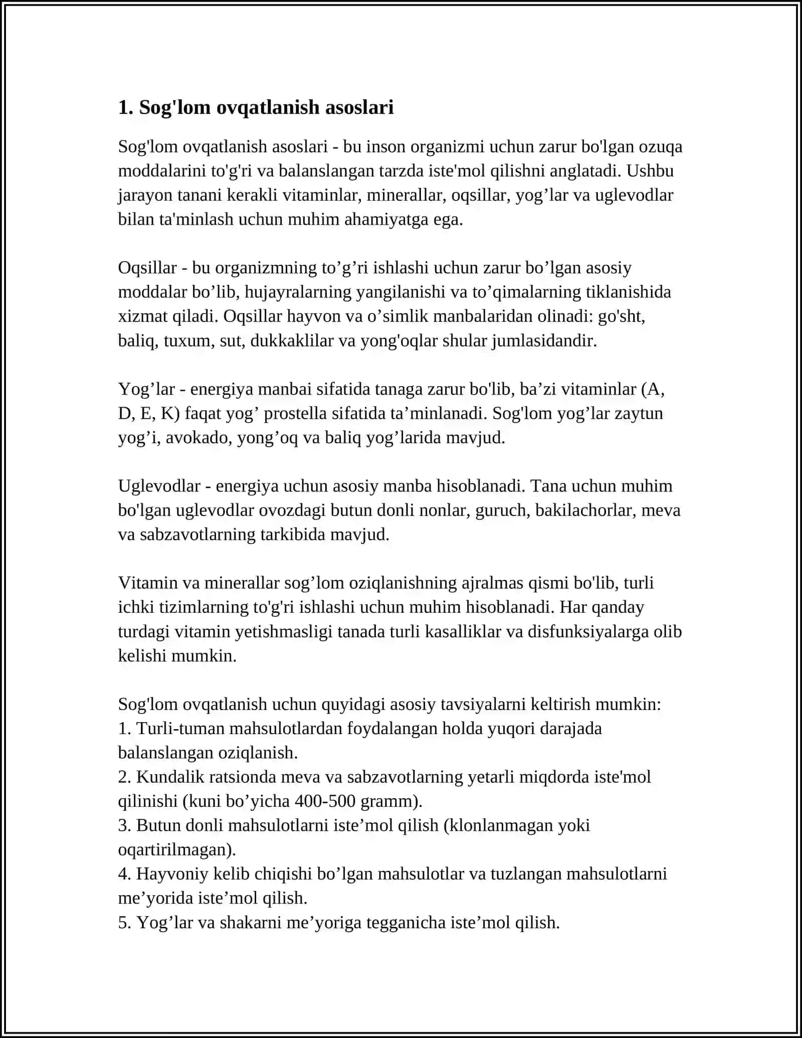 OZIQLANISH VA SALOMATLIK 3