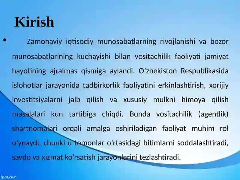 Vositachilik Faoliyati 3