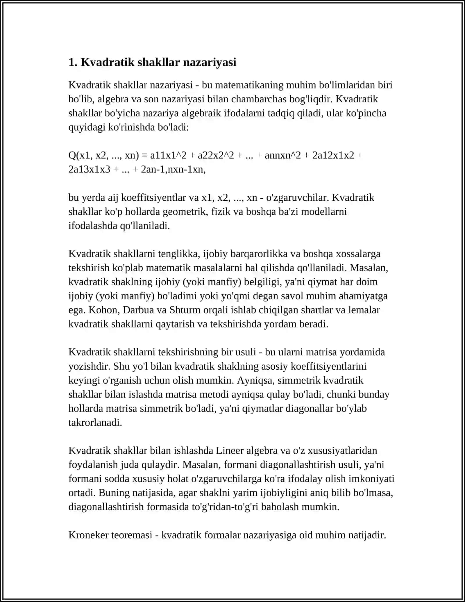 BICHIZIQLI VA KVADRATIK FORMALAR 3