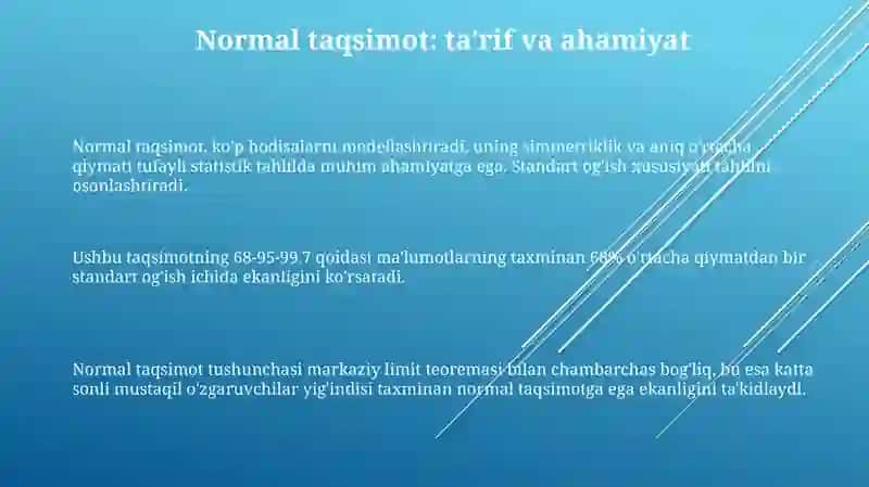 Normal taqsimotni baxolash metodlari 3