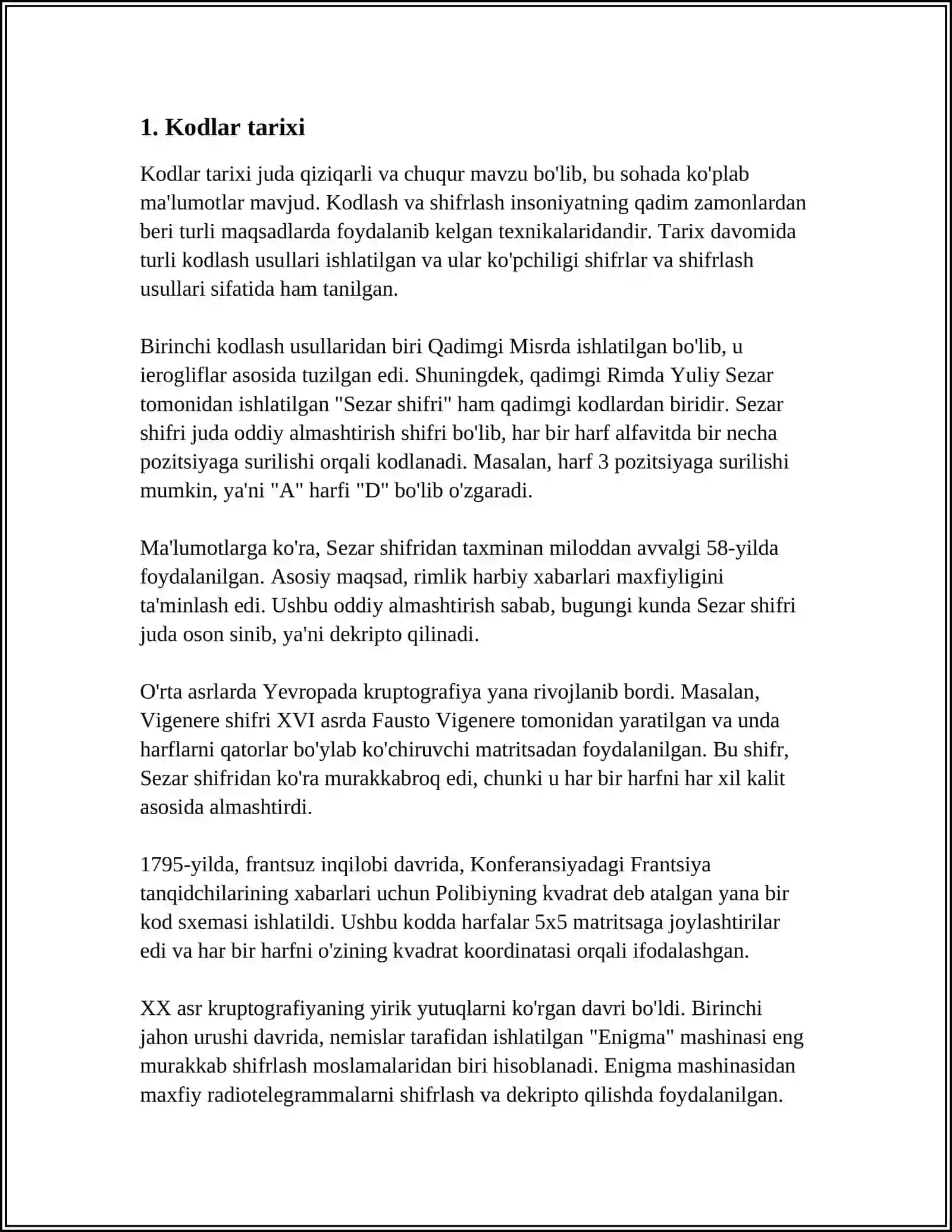 Mavzu: Kodlar Haqida 3