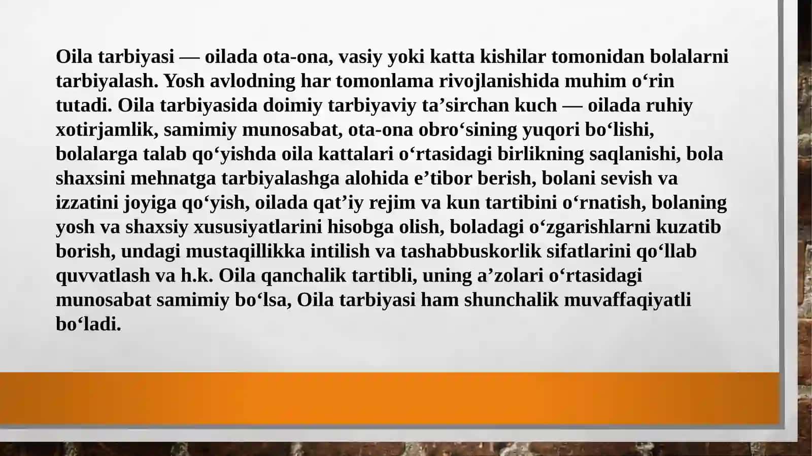 OILADA TARBIYA ASOSLARI 3