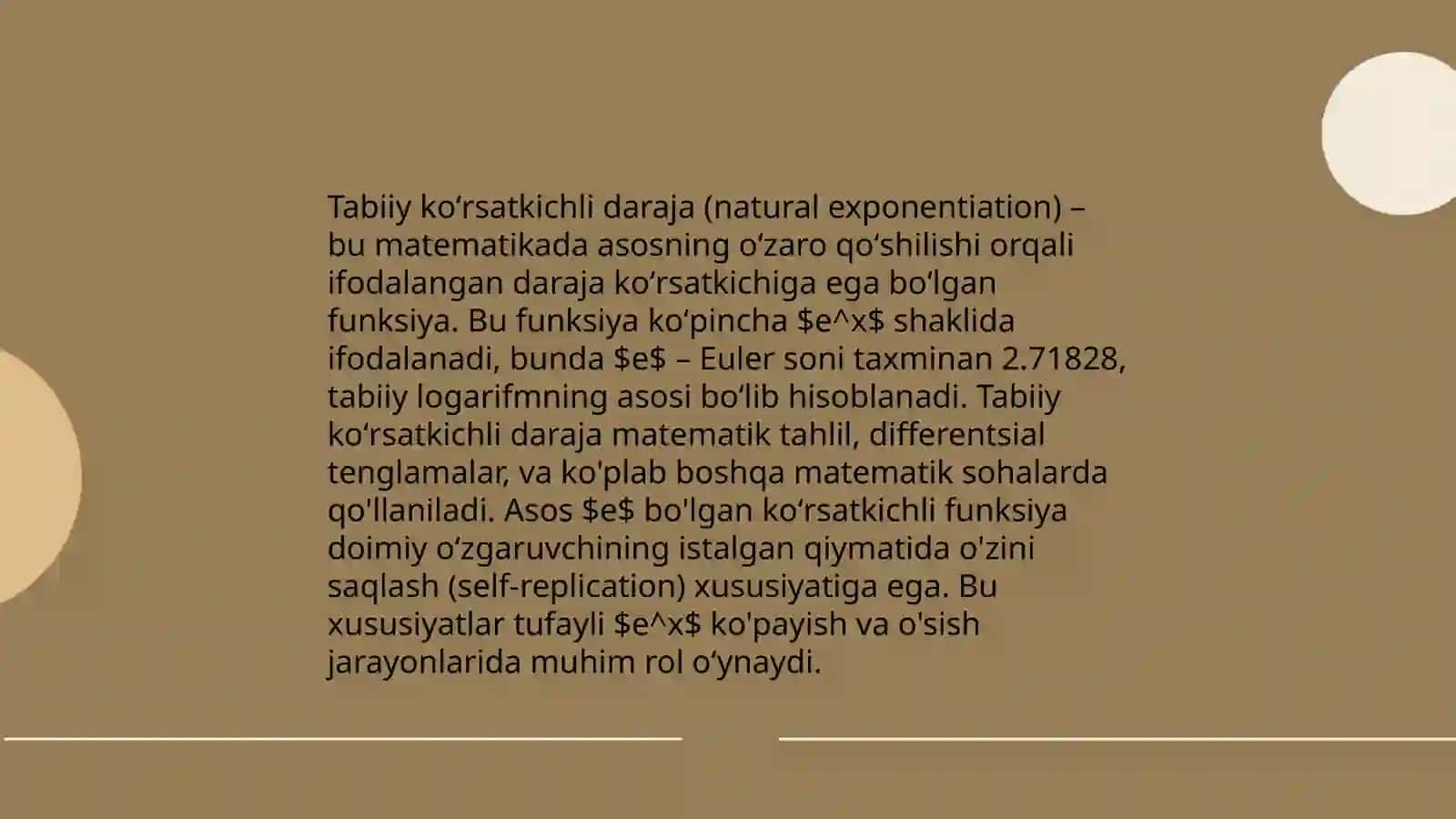 Natural koʻrsatkichli daraja va uning xossalari 3