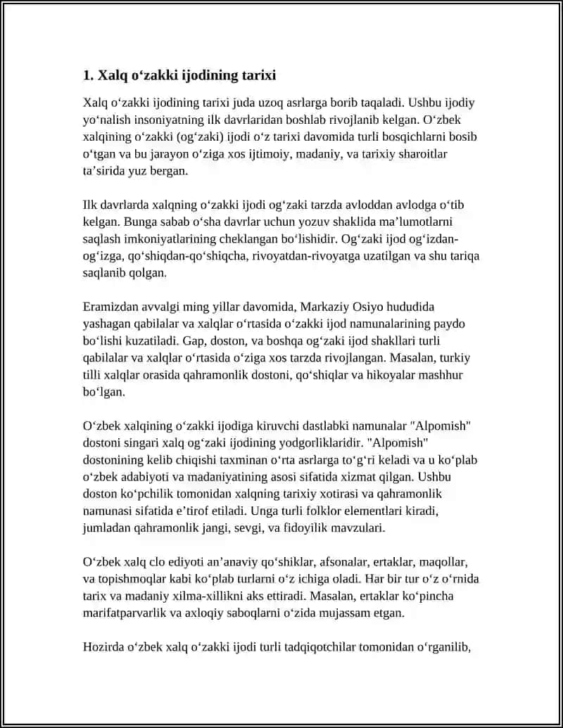 Xalq og‘zaki ijodining o‘ziga xos belgilari 3