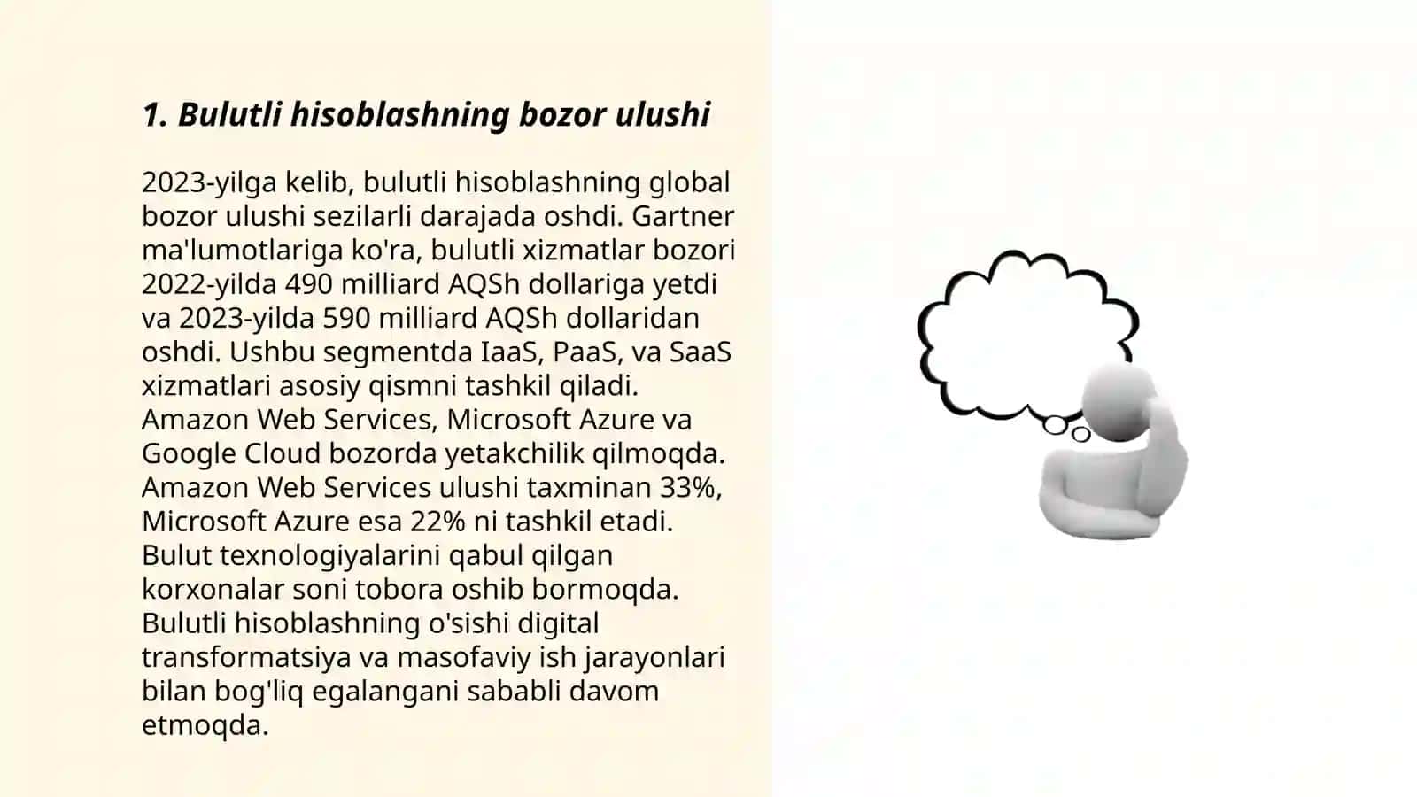 Bulutli hisoblashning bozor ulushi 3