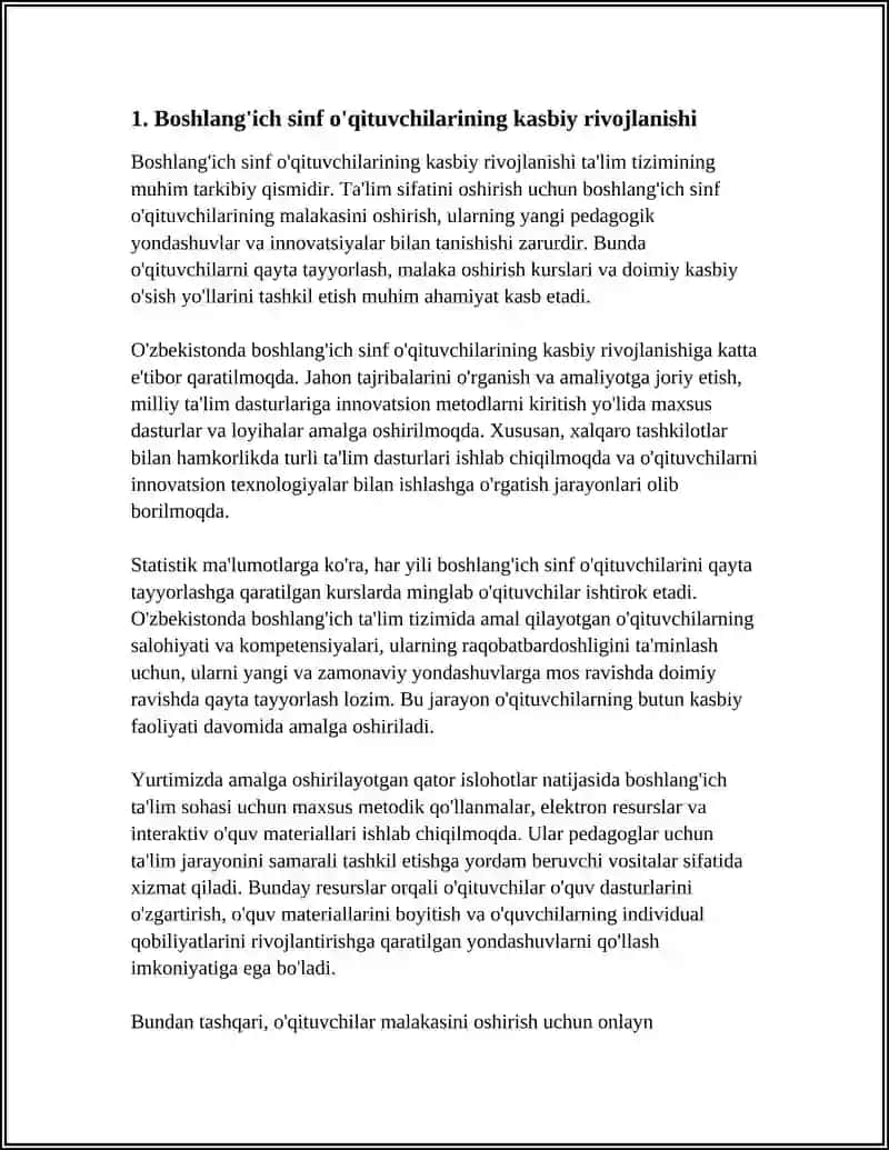 Boshlang'ich Sinf O'qituvchilari Kasbiy Rivojlanishi 3