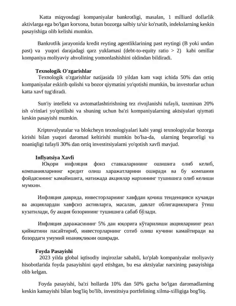 Birja savdosida risklar 3