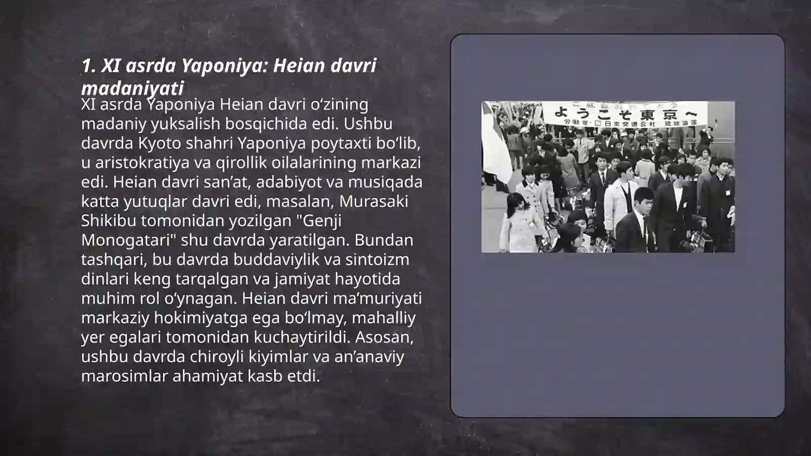XI asrda Yaponiya: Heian davri madaniyati 3