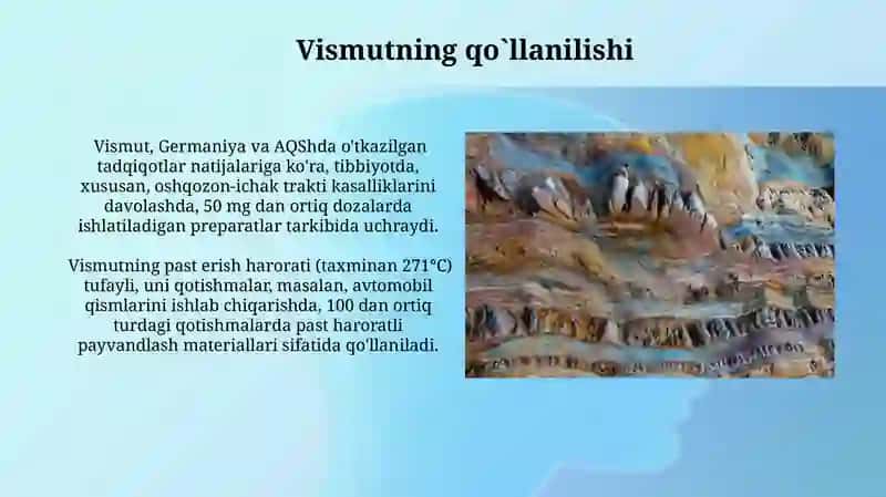 Vismutning qo`llanilishi 3