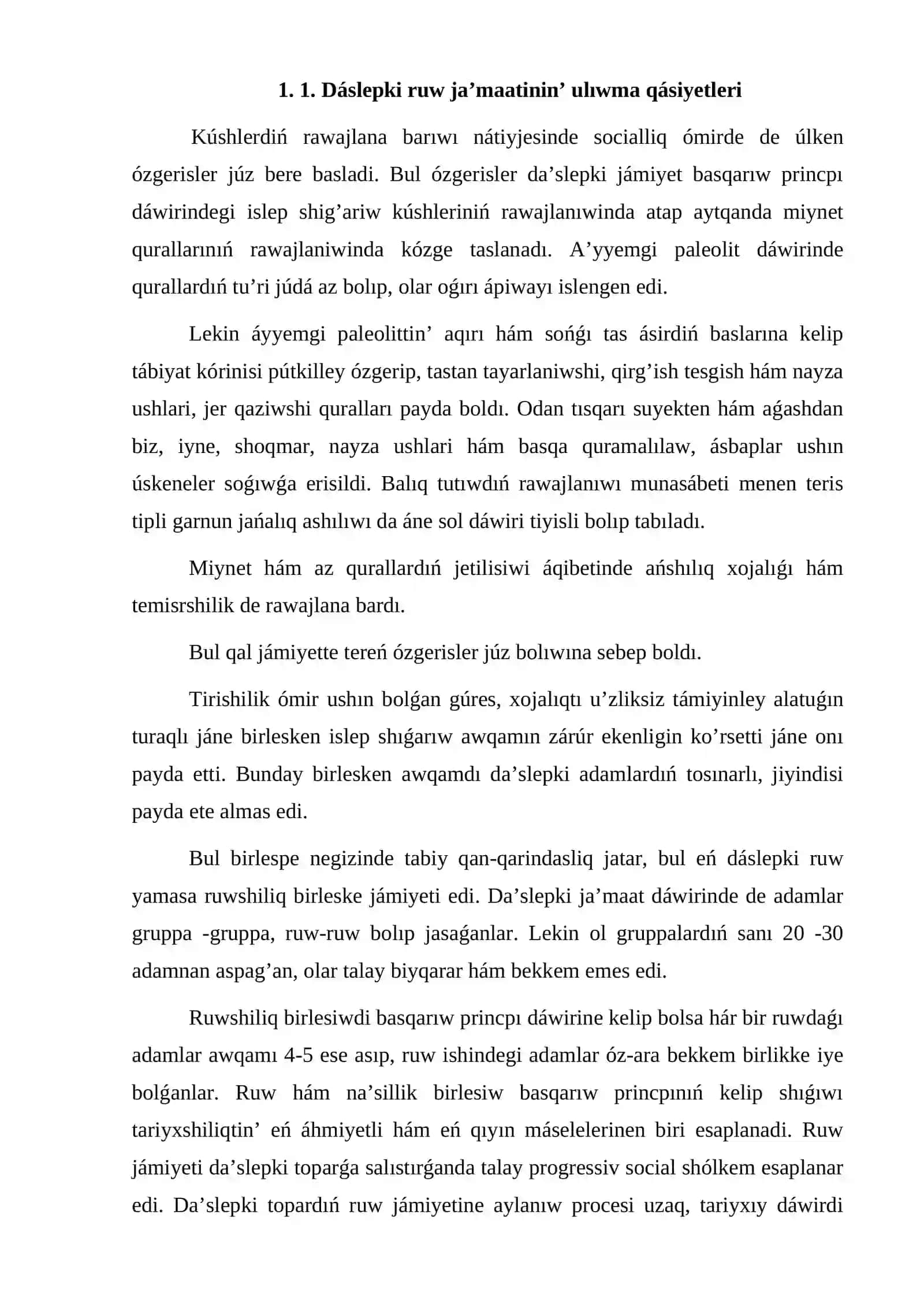 Dáslepki ruwdin’ payda boliwi hám rawajlanıwı 3