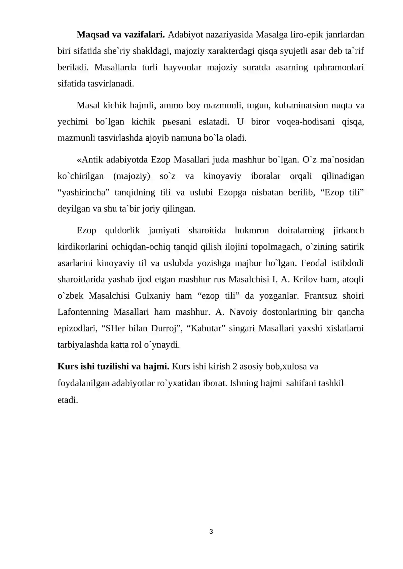 O`QISH DARSLARIDA MASAL O`TISH USLUBIYATI (3-SINF) 3