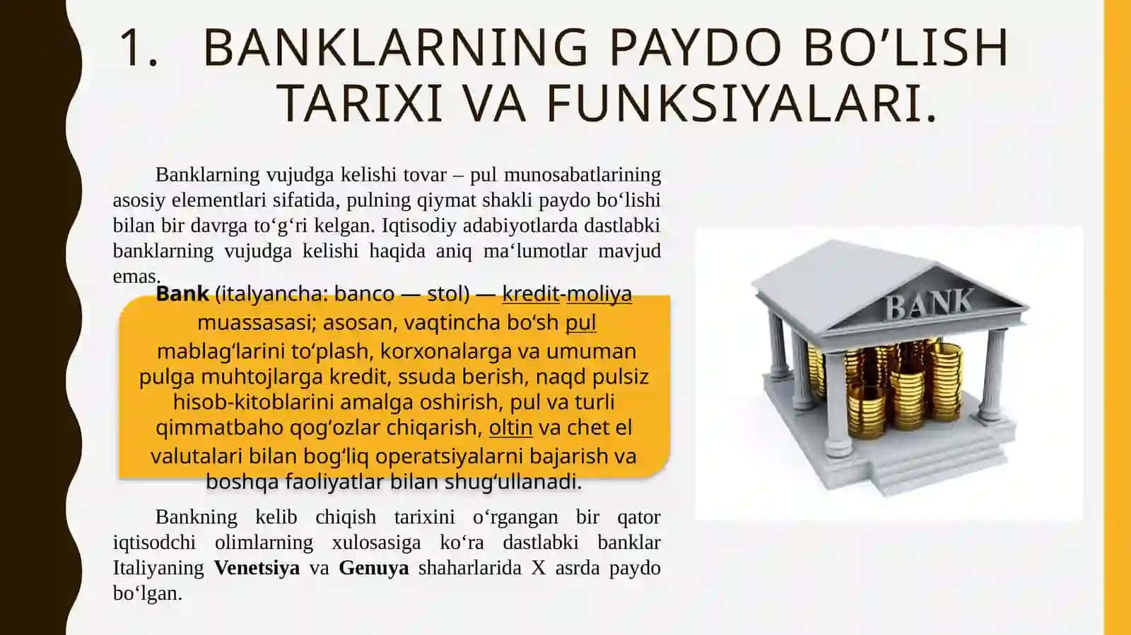 Banklarning kelib chiqishi va bank tizimi 3