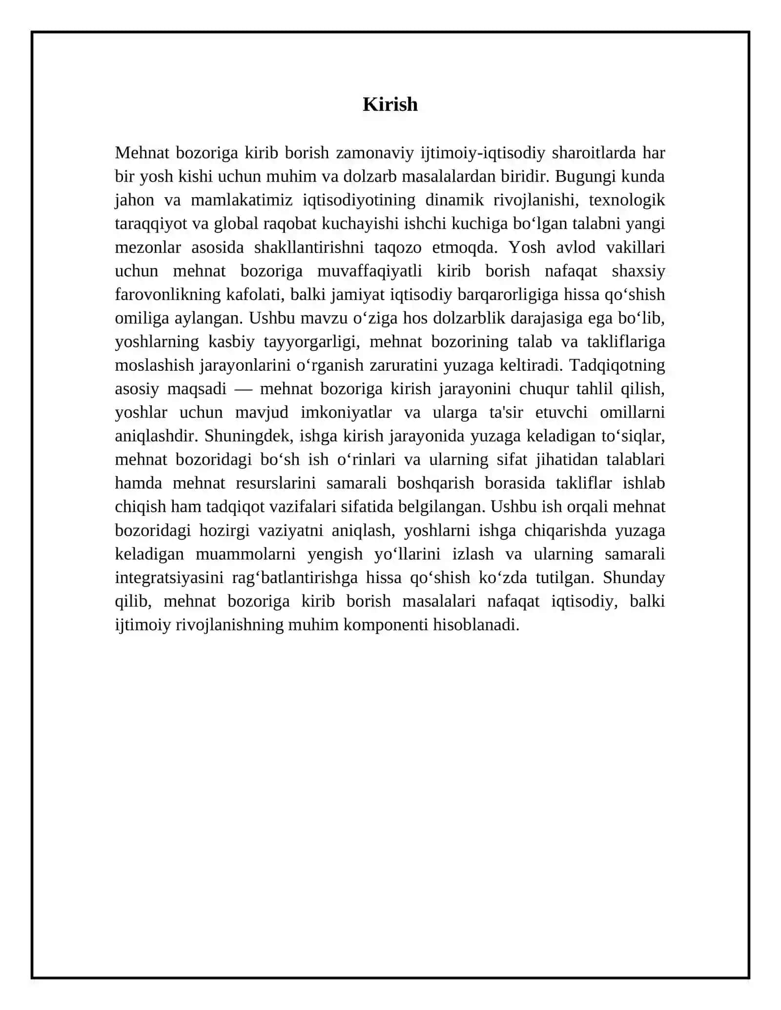 Mehnat bozoriga kirib borish 3