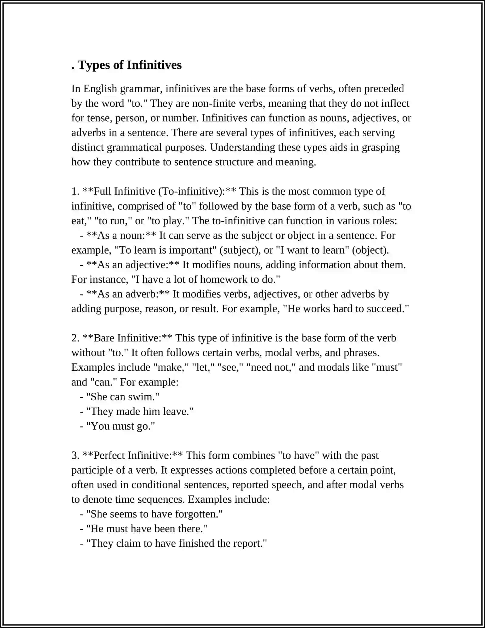 THE USE OF INFINITIVE 3
