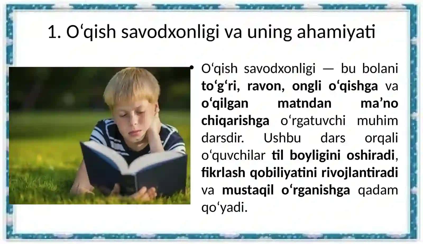 O‘qish savodxonligi darslarida an’anaviy usullardan foydalanish 3