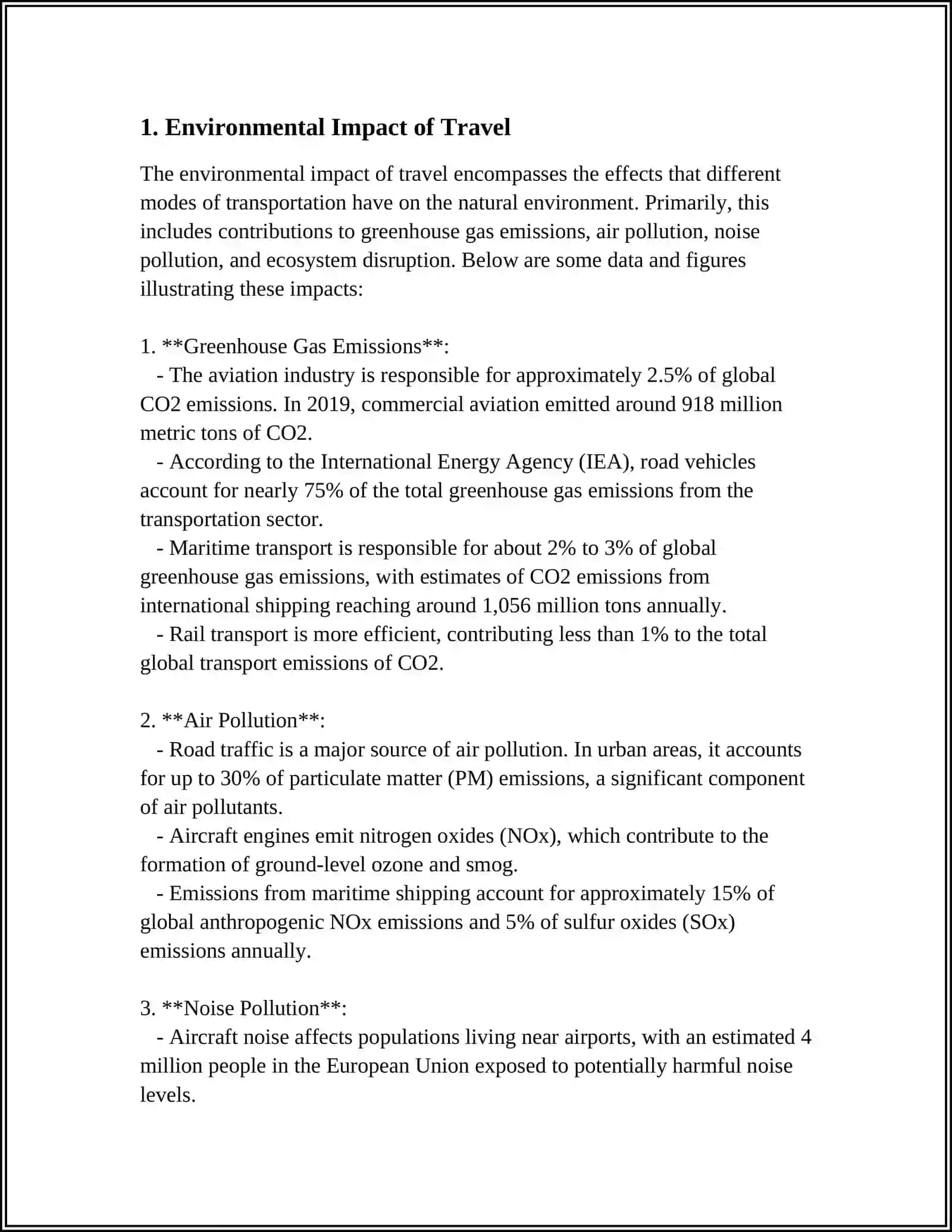 Environmental Impact of Travel 3