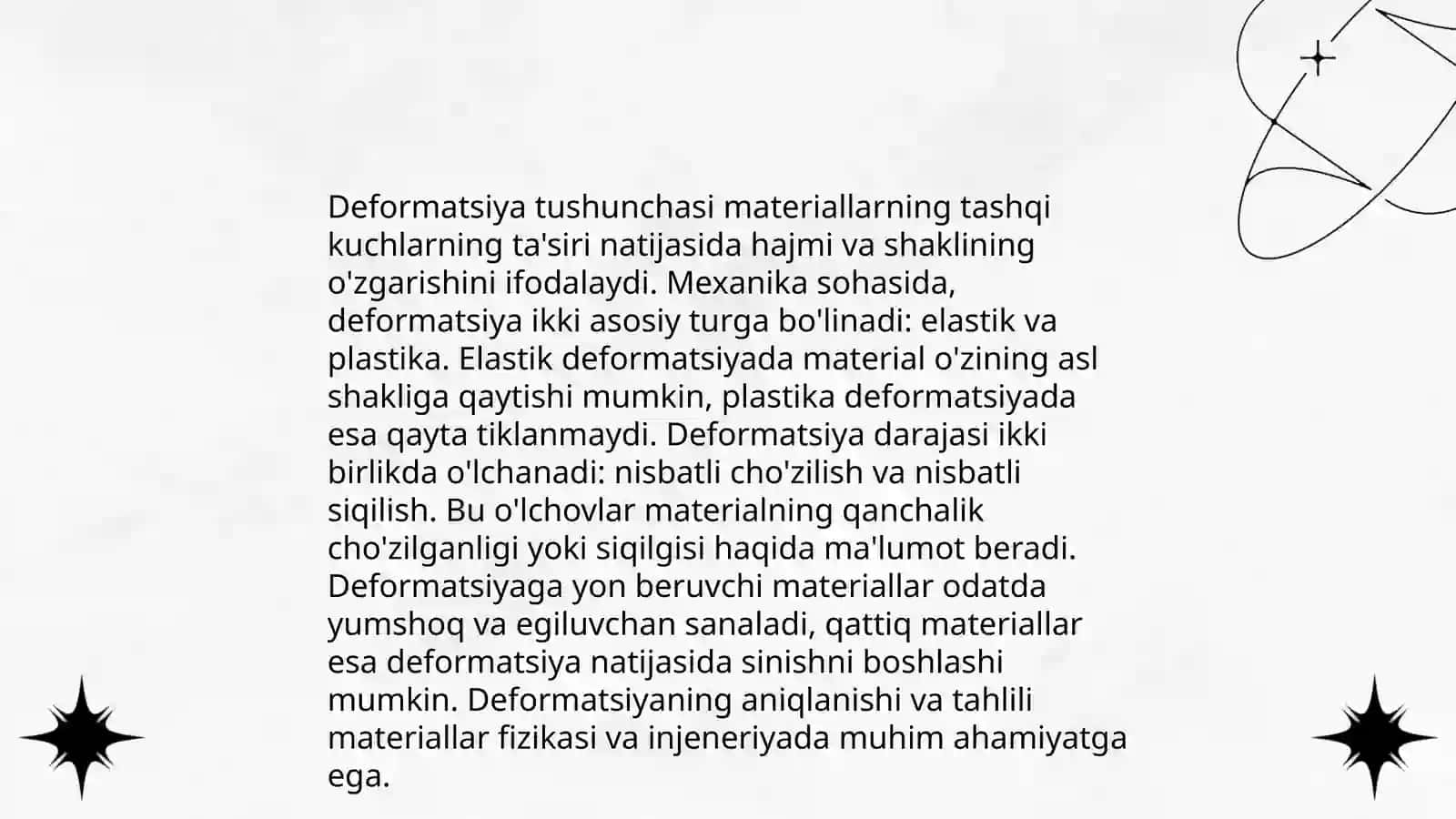 Deformatsiya va uning turlari. Ichki kuchlar va ularni topish 3
