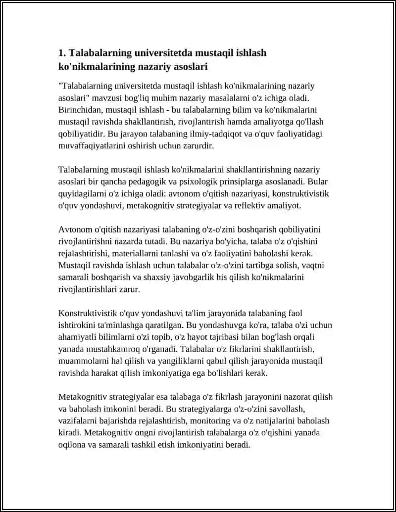TALABALARNING UNIVERSITITETDA MUSTAQIL ISHLASH KO'NIKMALARINI SHAKLLANTIRISH 3