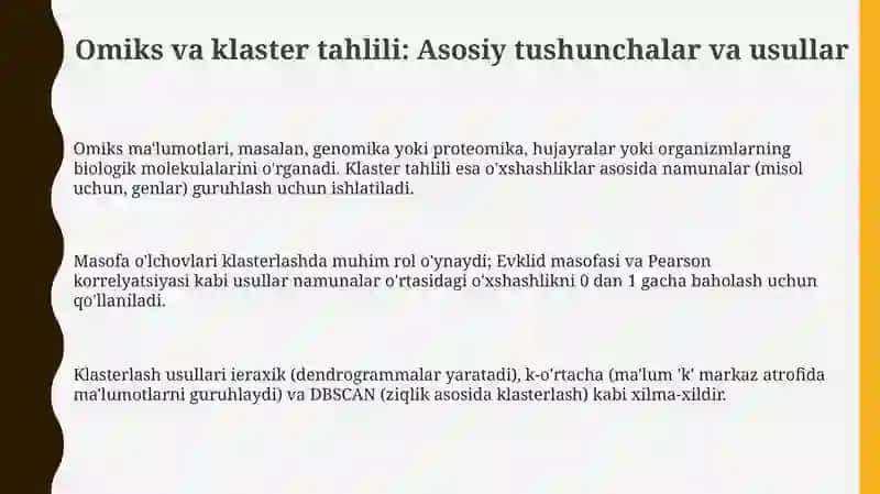 Omilli va klaster tahlil 3