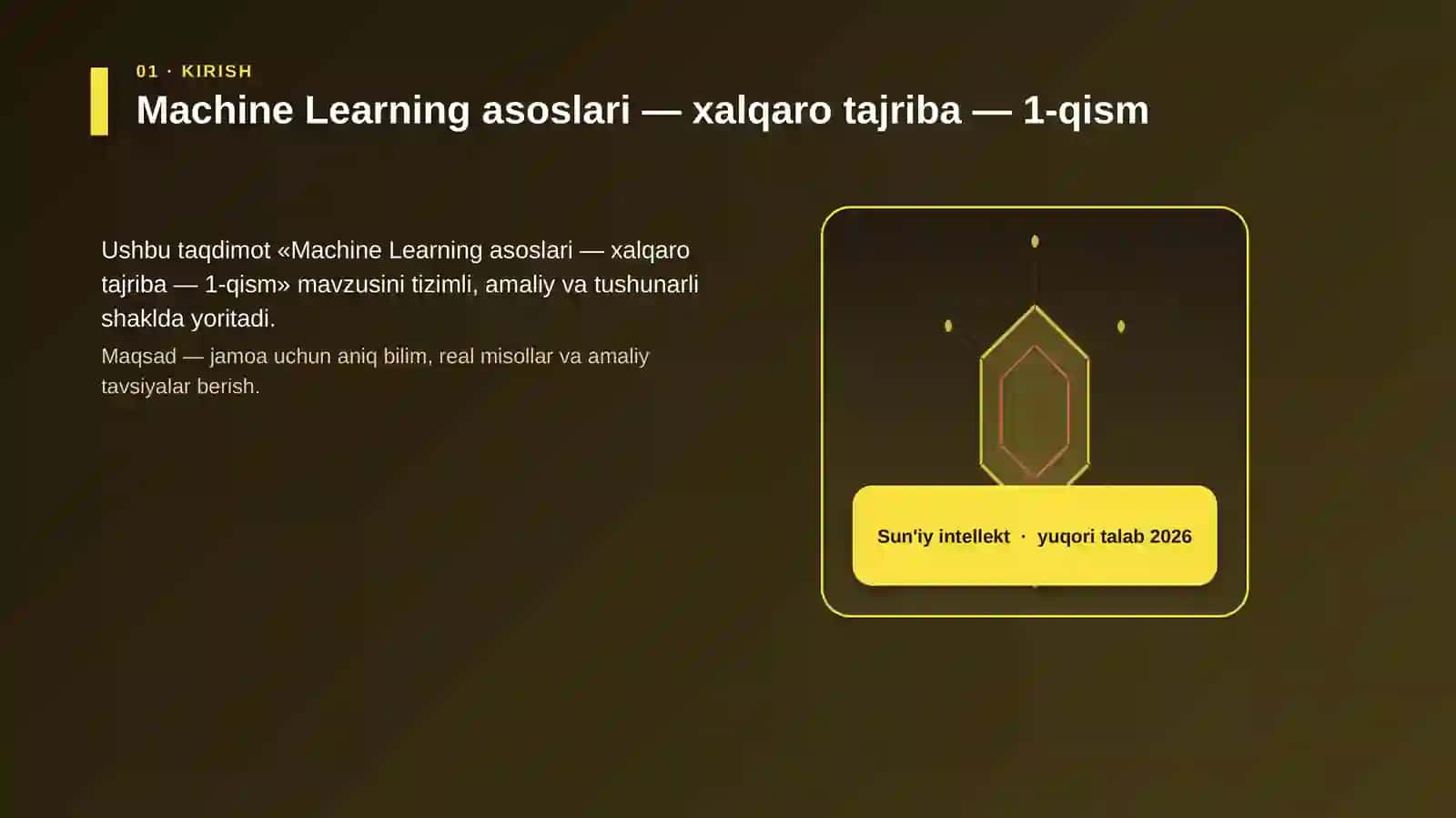 Machine Learning asoslari — xalqaro tajriba — 1-qism 3