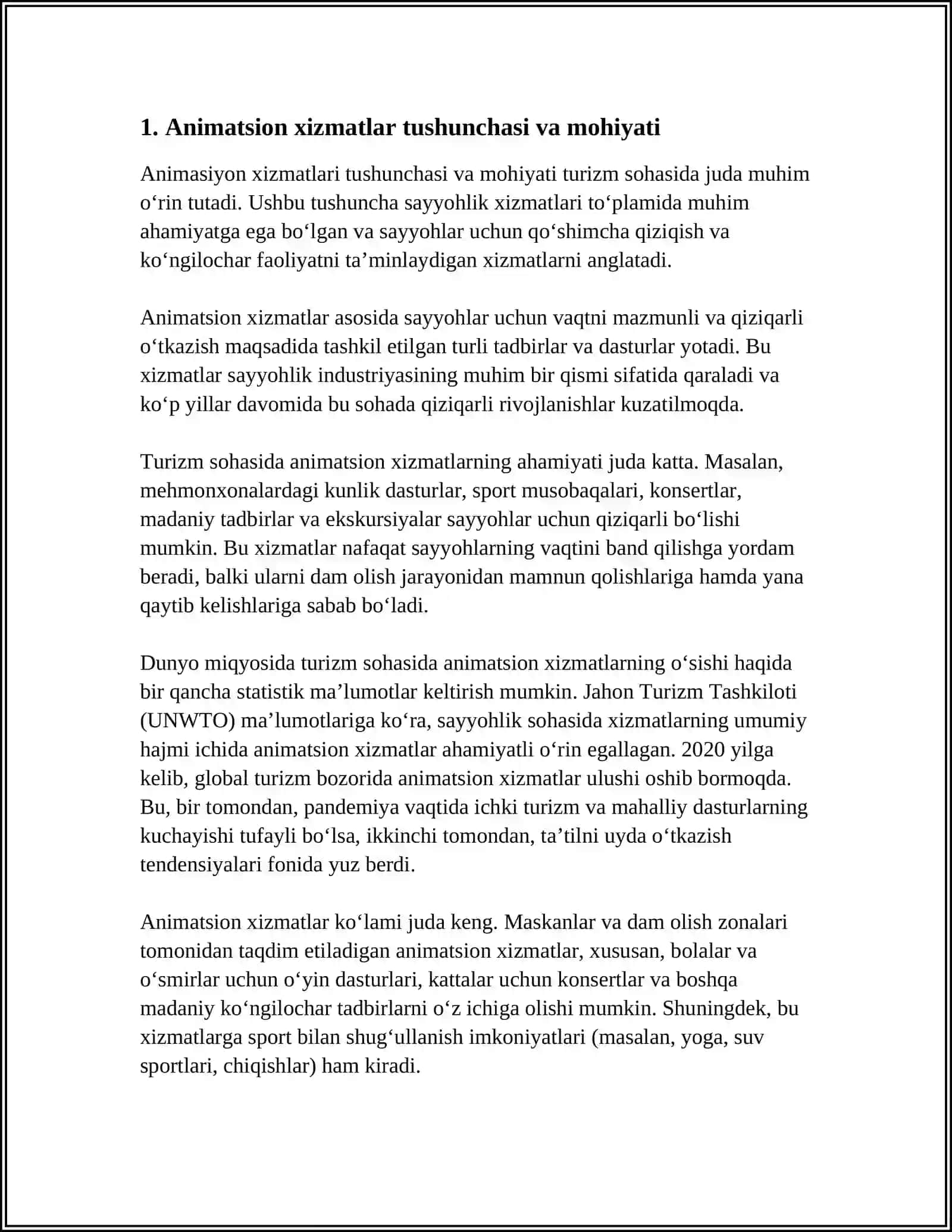 TURIZMDA ANIMATSION XIZMATLAR 3