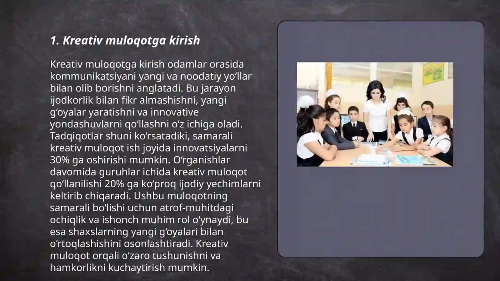 Ōqtuvchilarni kasbiy faoliyatida kreativ muloqot tizimi 3