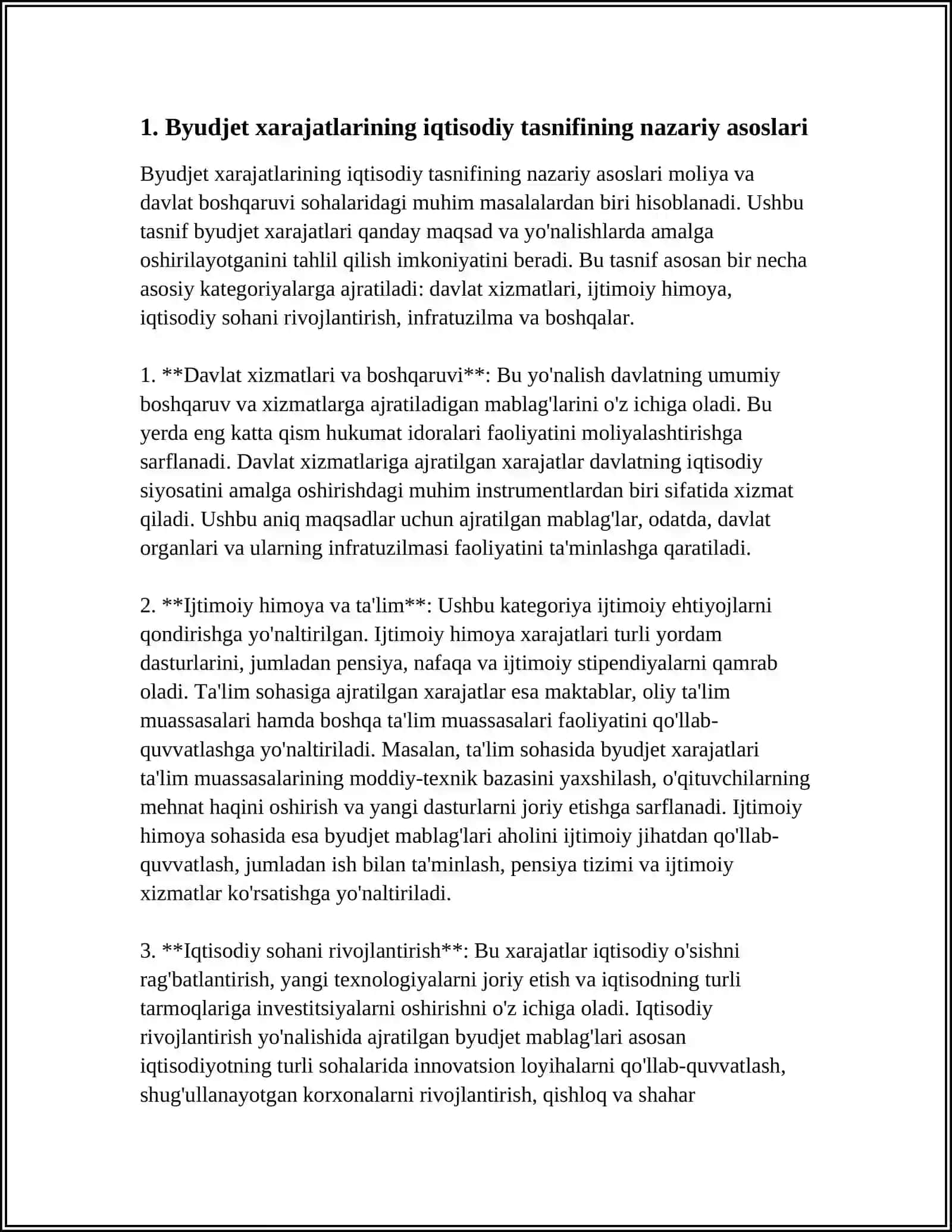 BYUDJET XARAJATLARINING IQTISODIY TASNIFI VA BOSHQARUVI 3