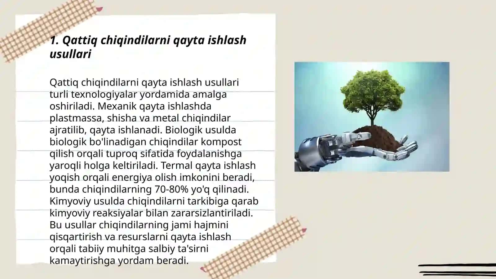 Qattiq chiqindilarni qayta ishlash usullari 3