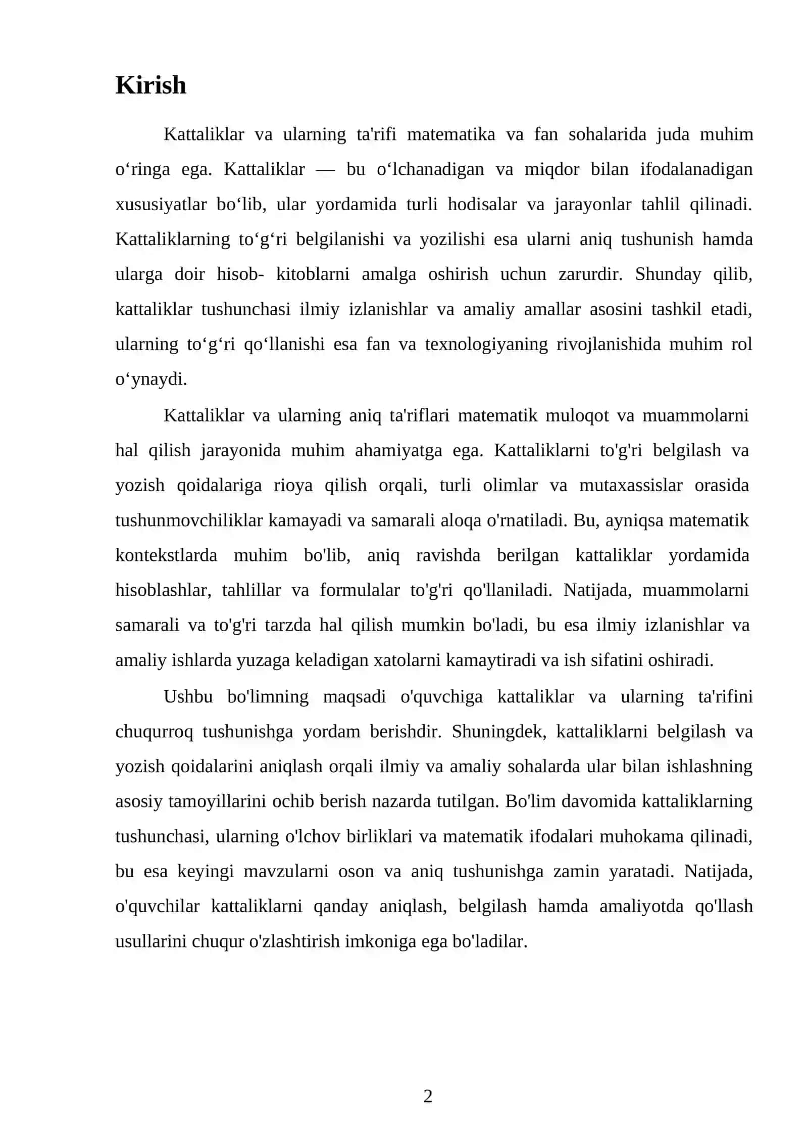 Kattaliklar va kattaliklarning ta'rifi. Ularning belgilash va yozish qoidalari 3