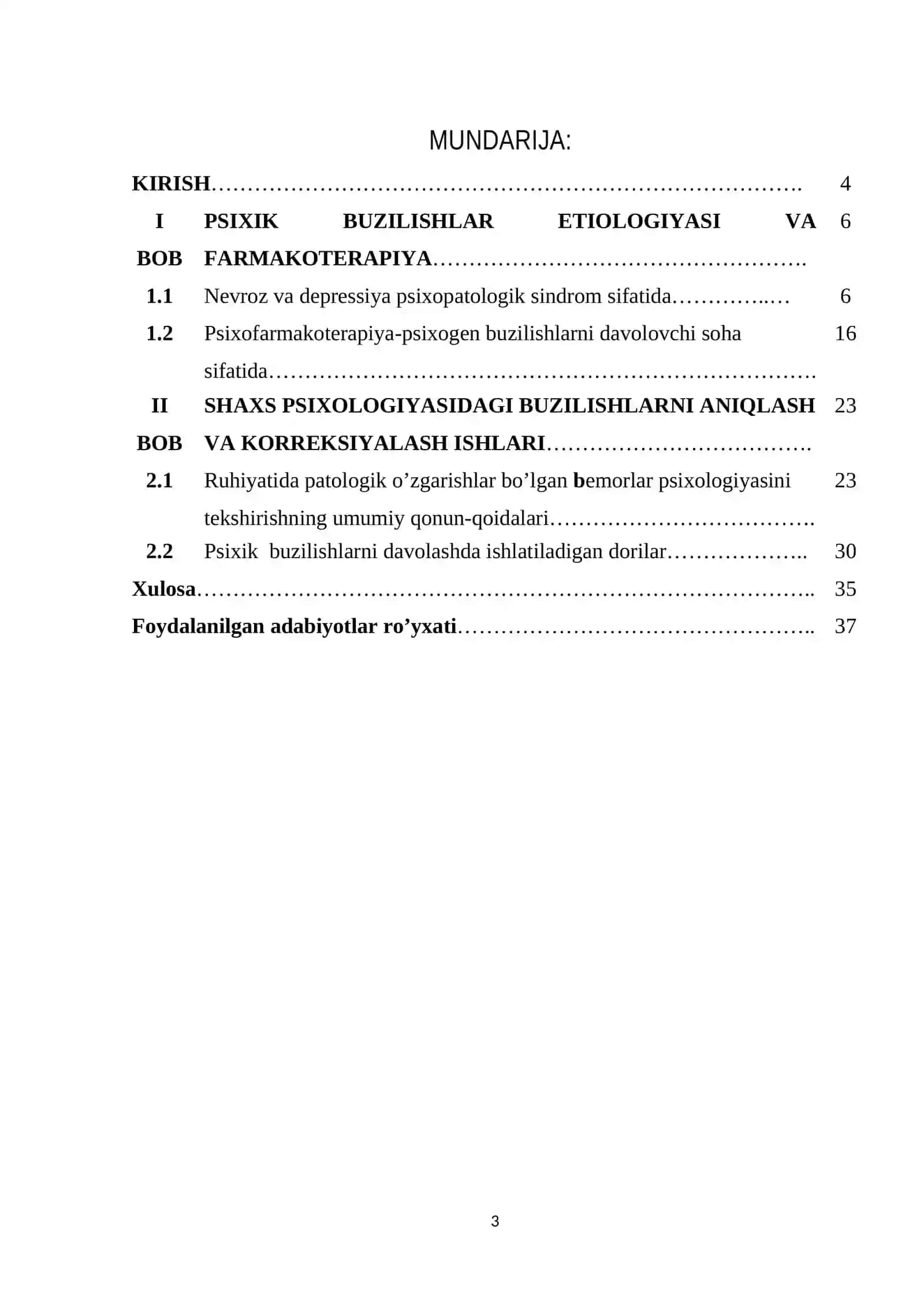 PSIXIK BUZILISHLAR VA FARMOKOTERAPIYA 3