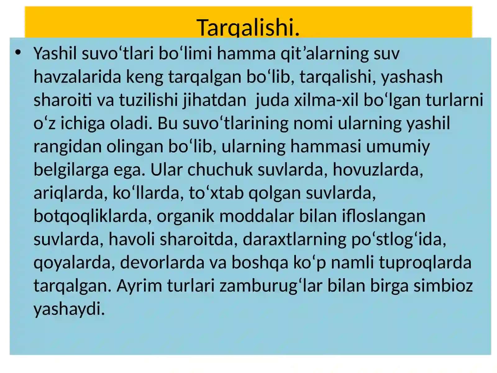 Yashil - suvo’tlarbo’limi- Chlorophyta 3