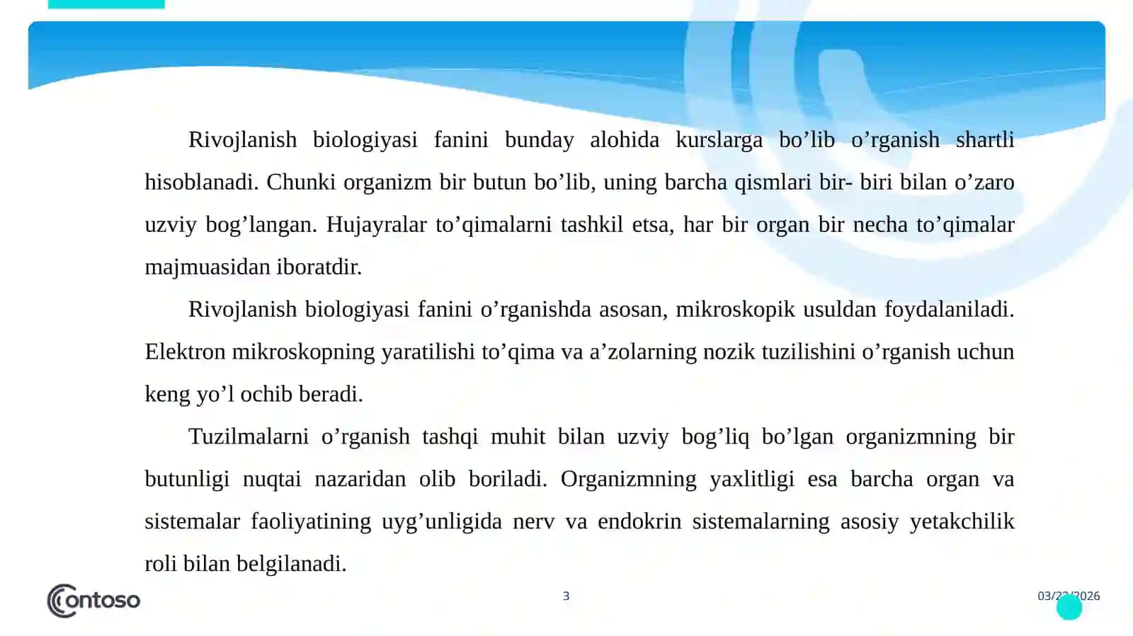 Rivojlanish biologiyasi 3
