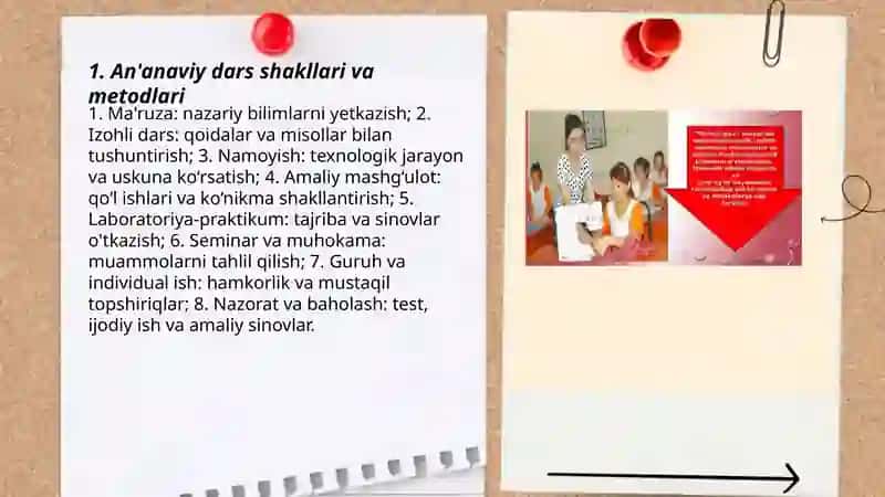 An'anaviy dars shakllari va metodlari 3