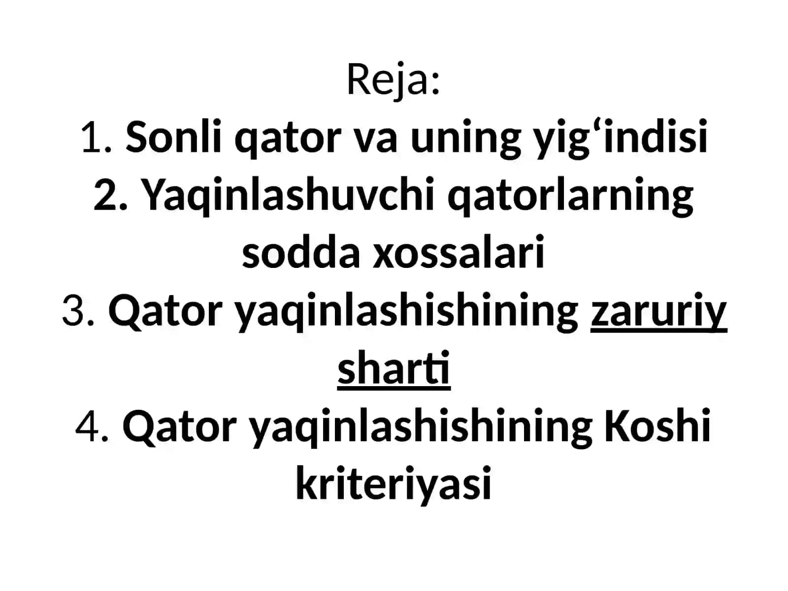 Matematik analiz fanidan sonli qatorlar 3