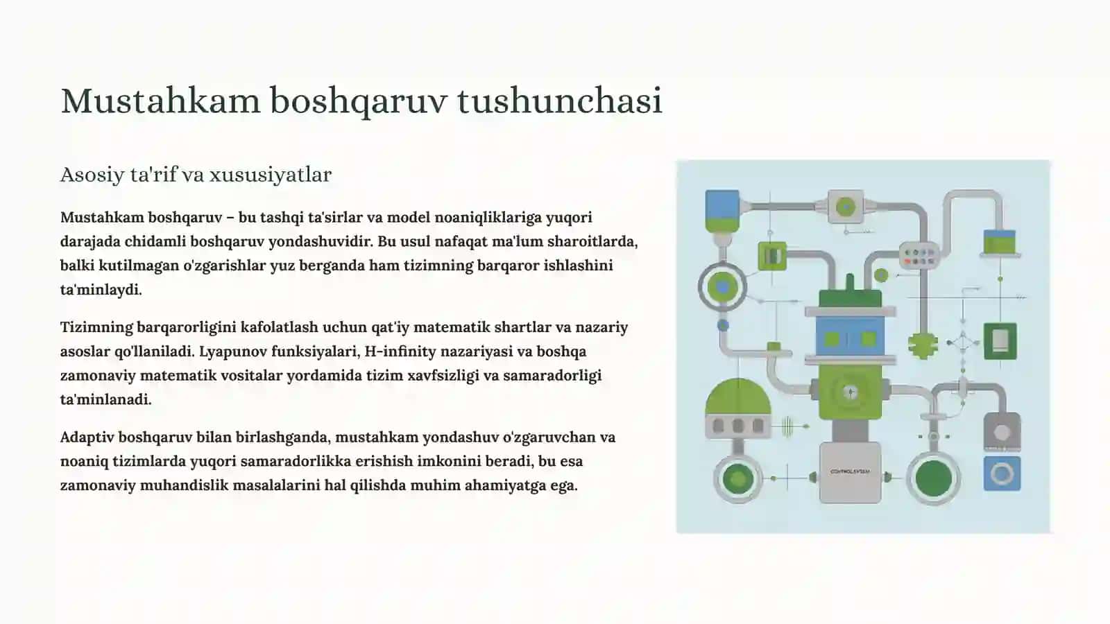 Mustahkam Adaptiv Boshqaruv Nazariyasi 3