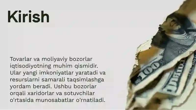 Tovarlar va moliyaviy bozorlar 3