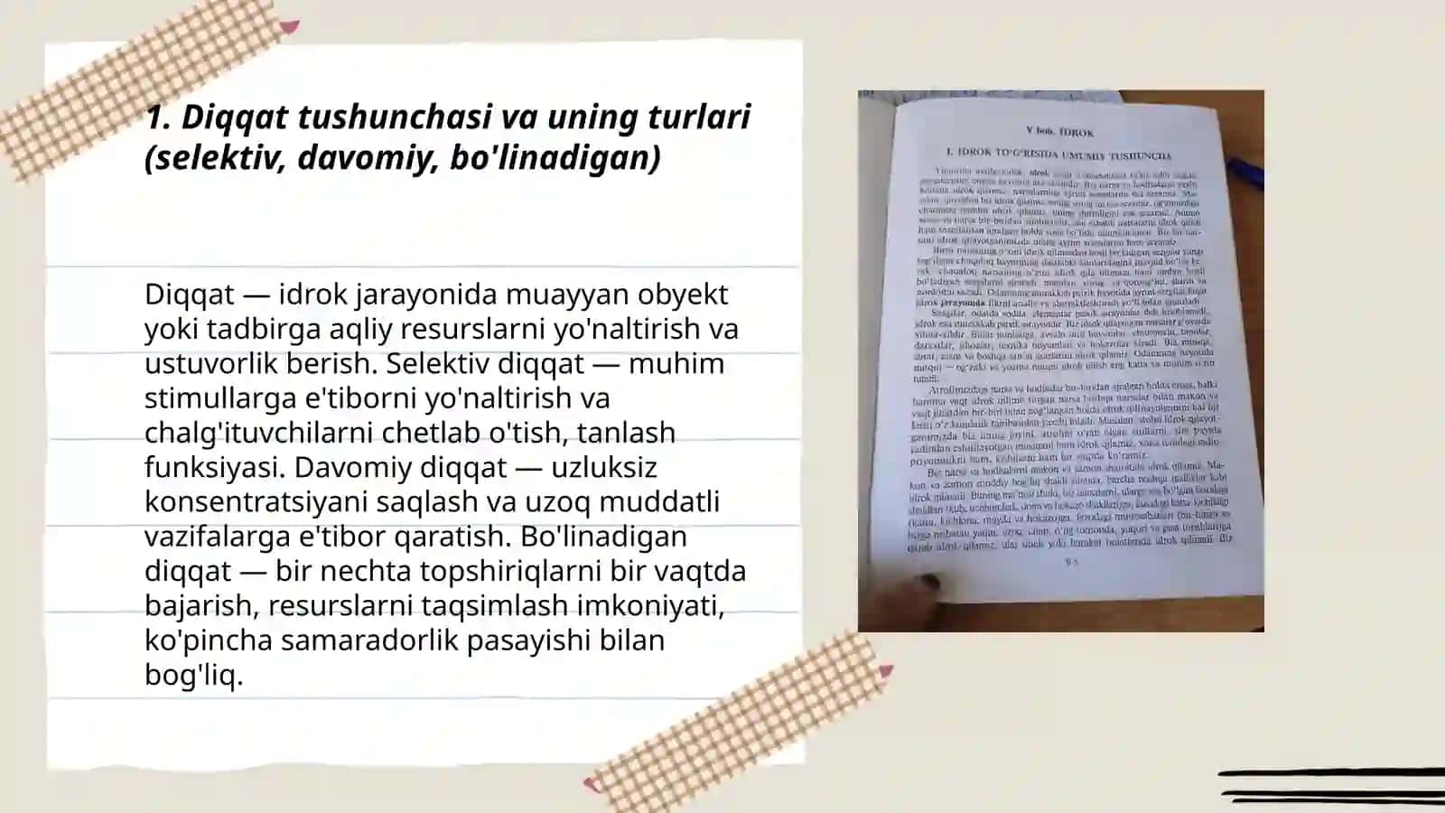 Diqqat sezgi idrok 3