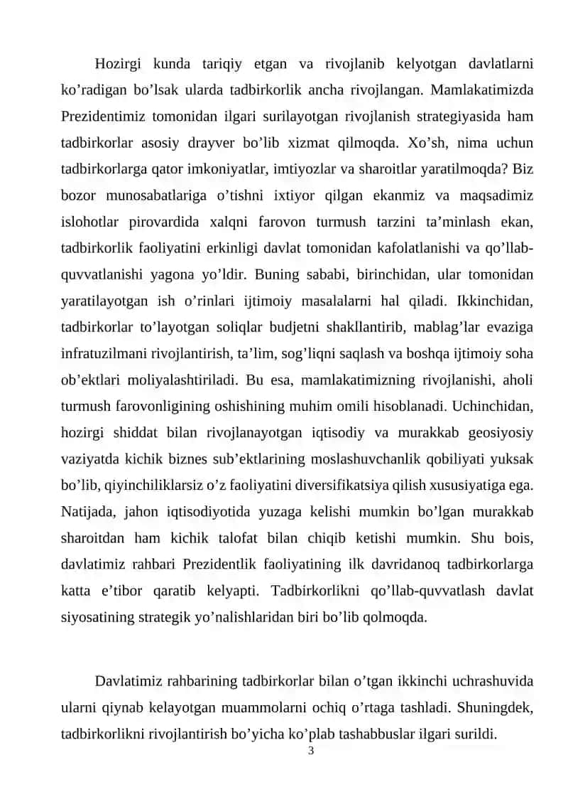 Tadbirkorlik faoliyati 3