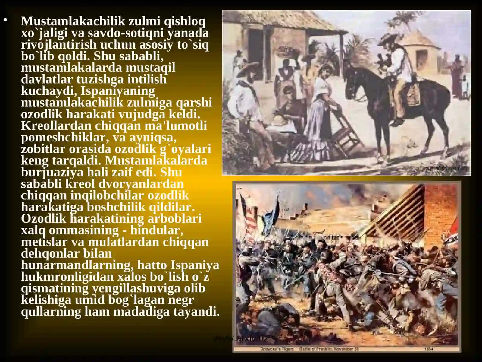 LOTIN AMERIKASI VA AFRIKA MAMLAKATLARIDA MILLIY OZODLIK KURASHLARI. 3