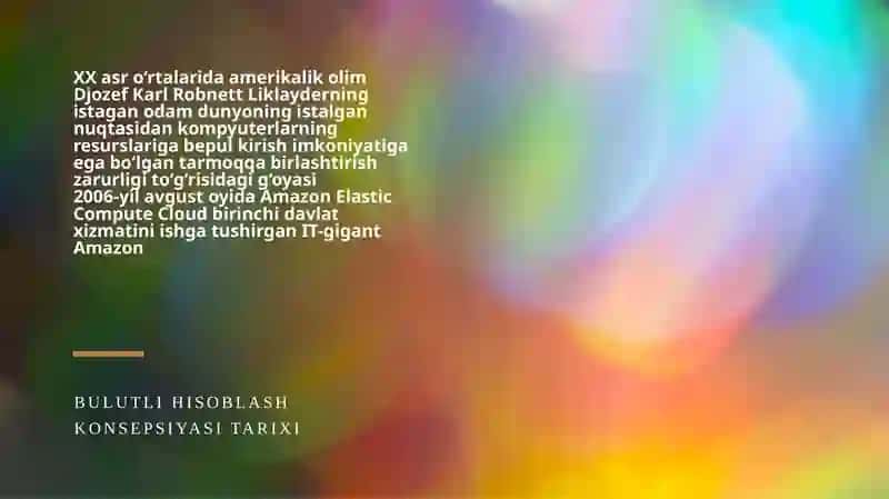 RAQAMLI IQTISODIYOTDA BULUTLI HISOBLASH, KATTA MA’LUMOTLAR VA BUYUMLAR INTERNETI TEXNOLOGIYALARI 3