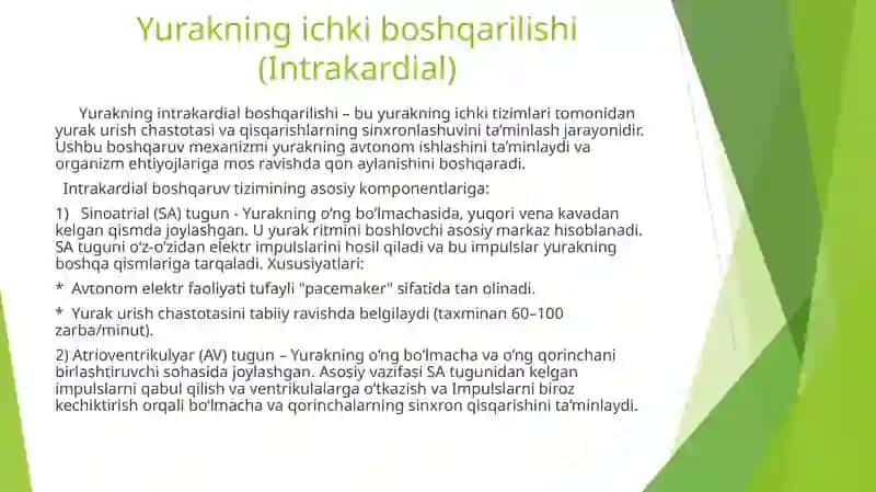 Yurak faoliyatining boshqarilishi. 3