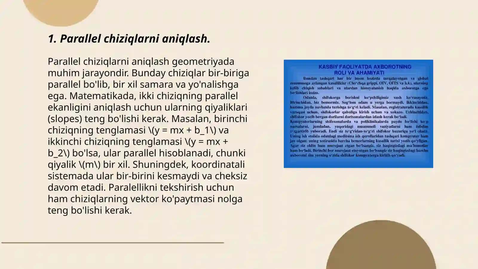 Ikki turi chiziqning oʻzaro joylashuvi 3