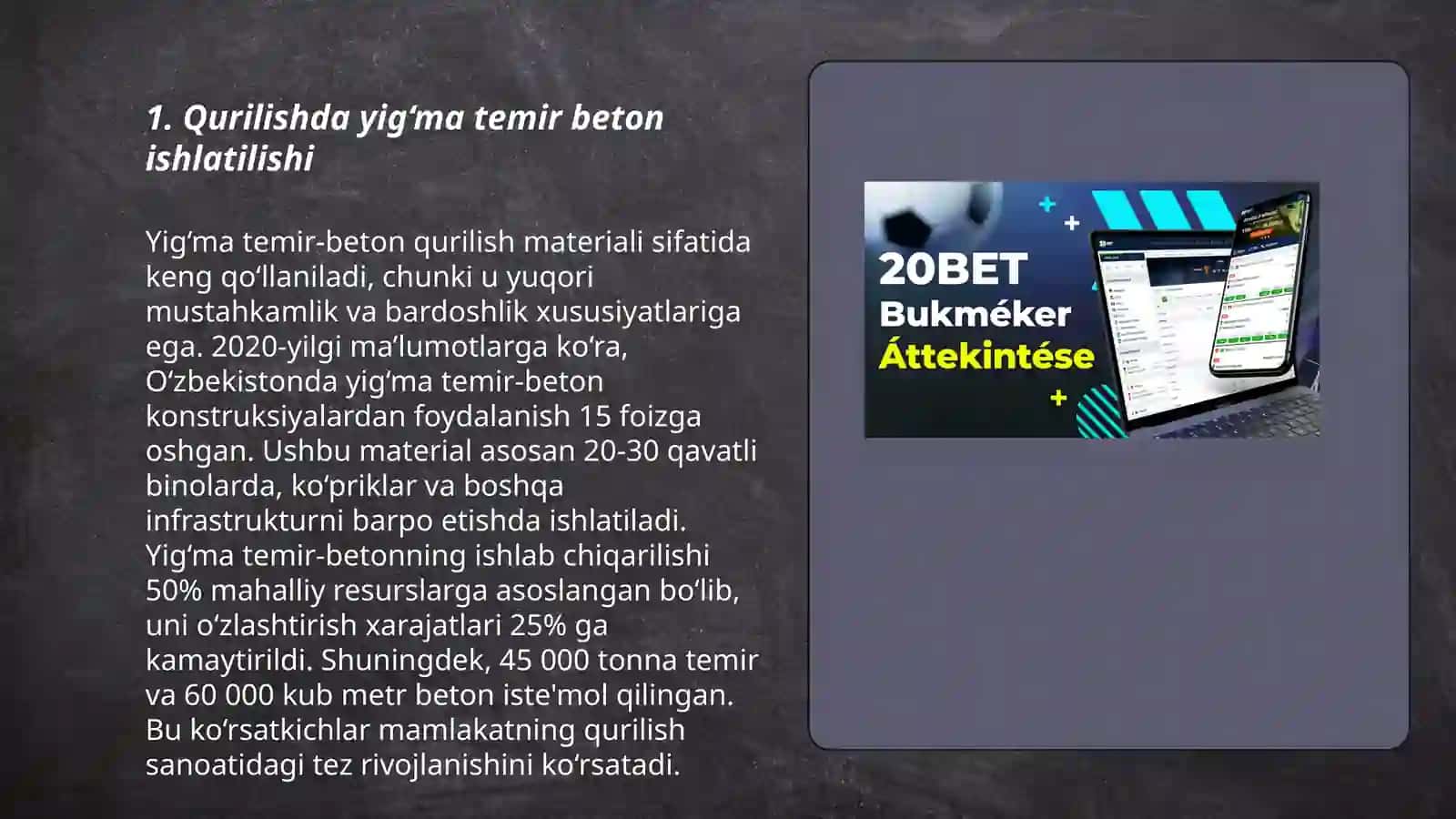 Yigʻma temir beton ishlatilishi 3