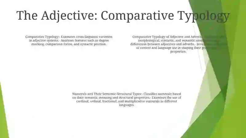 Comparative Typology Of The Adjective And Adverb 3