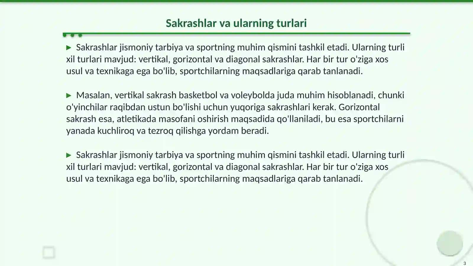Sakrashlar va ularning turlari 3
