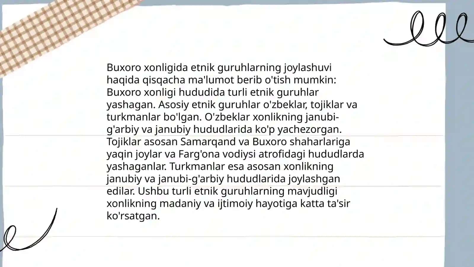Buxoro xonligida etnik guruhlarning joylashuvi 3