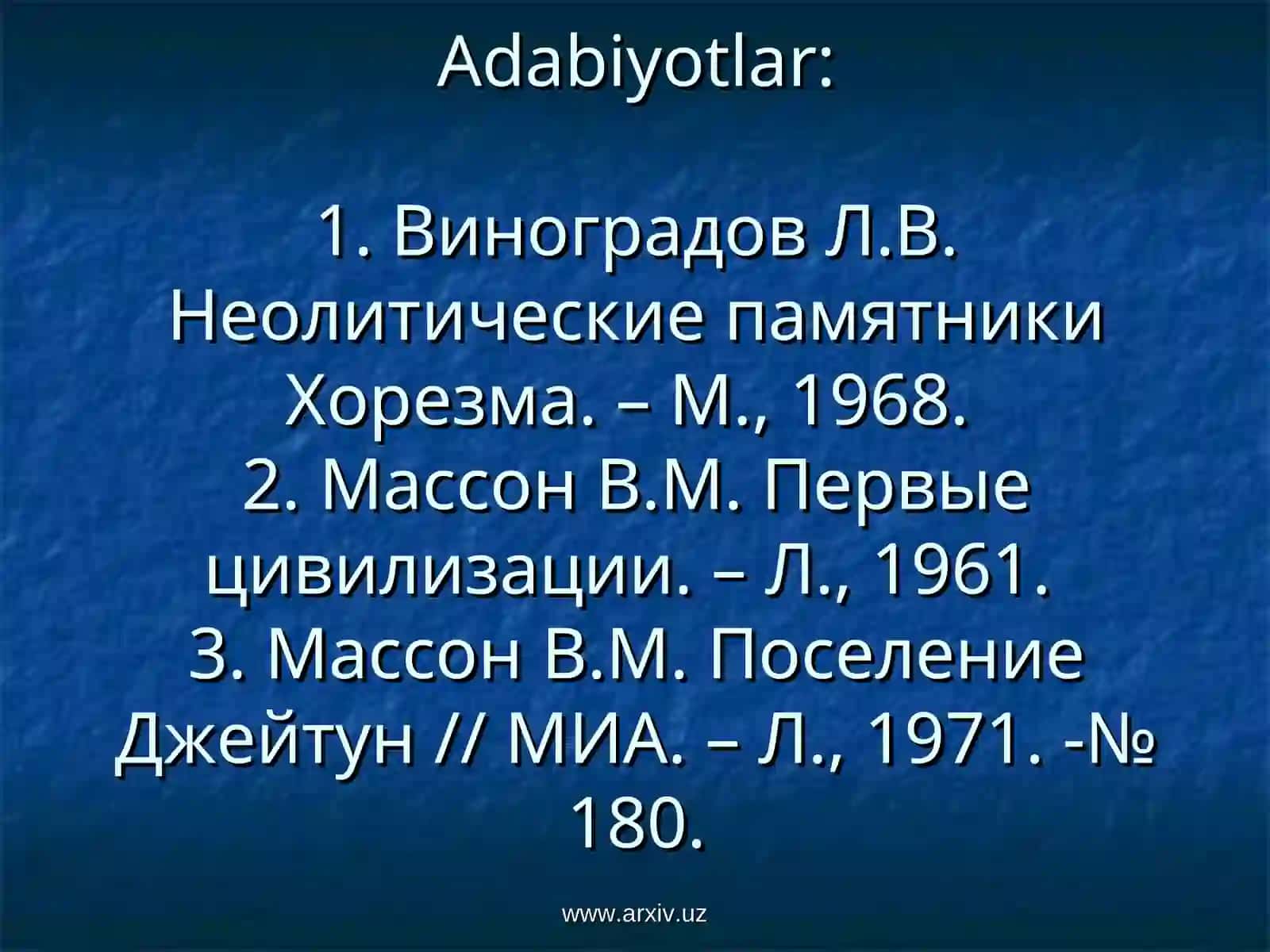 Neolit davri arxeologiyasi 3